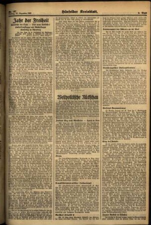 Zweite Ausgabe vom Freitag, den 27. Dezember 1935.