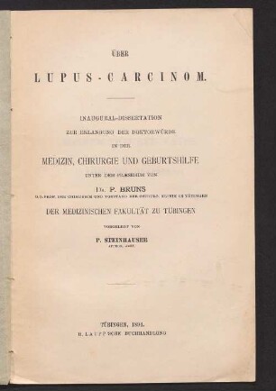 Über Lupus-Carcinom
