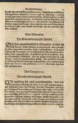 Von Ubergaben. Der siben und viertzigiste Artickel.