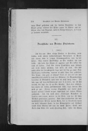 III. Bruchstücke von Briefen Schönborns.