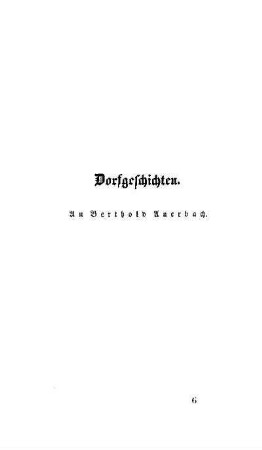 Dorfgeschichten. An Bertholdt Auerbach