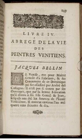 Livre IV. Abregé de la Vie des Peintres Venitiens