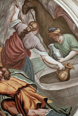 Die Begegnung Eliesers und Rebekkas am Brunnen