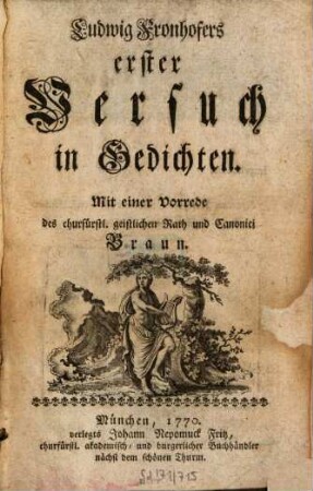 Ludwig Fronhofers erster Versuch in Gedichten