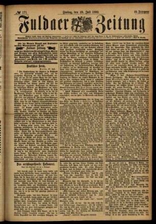 Ausgabe vom Freitag, den 29. Juli 1892.
