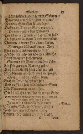 Die IIII. Eigenschafft eines kriegsmans ...