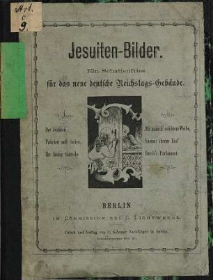 Jesuiten-Bilder : ein Schatten-Fries für das neue Deutsche Reichstags-Gebäude