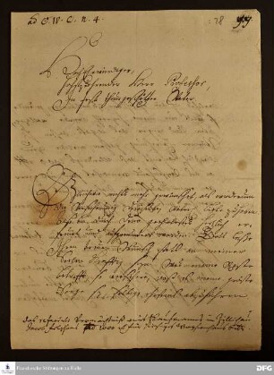 Brief von Samuel Rostkovius an August Hermann Francke.