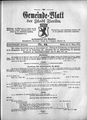 1921,13: Nr. 13, 27. März 1921