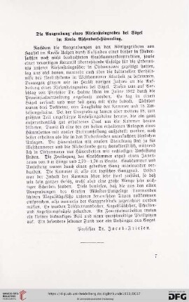 1: Die Ausgrabung eines Riesensteingrabes bei Sögel im Kreis Aschendorf-Hümmling