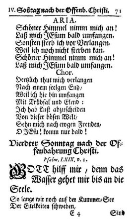 Vierdter Sonntag nach der Offenbahrung Christi.