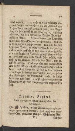 Neuntes Capitel. Von mancherley andern Kennzeichen der Witterung