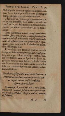 Elenchus Sophismatis 4. ex dictis Scripturae hominis animalis [et] naturalis coecitatem ac impotentiam in spiritualibus asserentibus deducti.