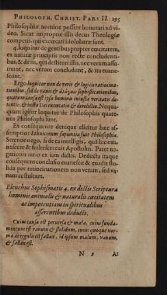Elenchus Sophismatis 4. ex dictis Scripturae hominis animalis [et] naturalis coecitatem ac impotentiam in spiritualibus asserentibus deducti.