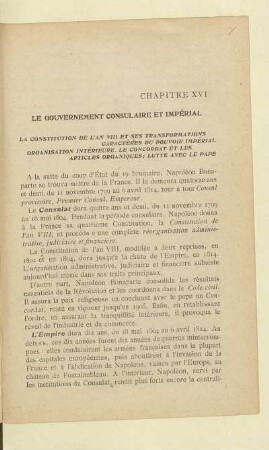 Le gouvernement consulaire et impérial