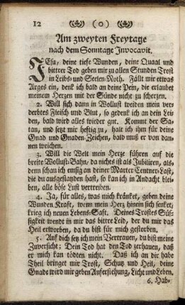 Am zweyten Freytage nach dem Sonntage Invocavit.