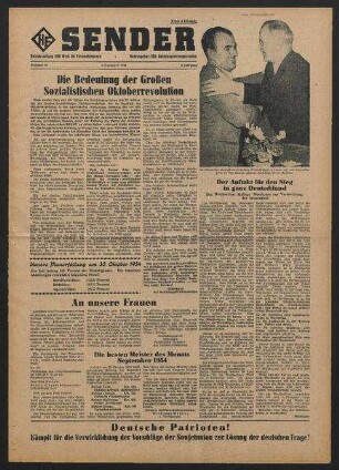 Betriebszeitung 'WF-Sender', Nr.39/1954 (3. November 1954)