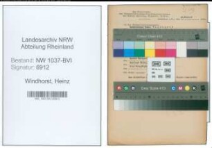 Entnazifizierung Heinz Windhorst , geb. 16.05.1911 (Buchdrucker)