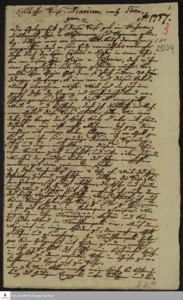 Reisetagebuch von Johann Balthasar Kohlhoff.