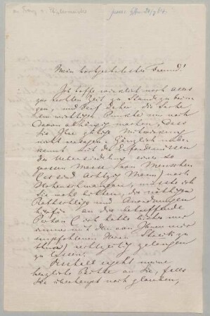 Richard Wagner (1813-1883) Autographen: Brief von Richard Wagner an Franz Seraph von Pfistermeister - BSB Autogr.Cim. Wagner, Richard.62