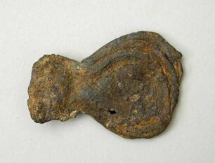 Pilgerzeichen(?)-Fragment: Pilgerampulle mit Lilienkrone auf dem Avers
