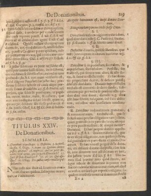 Titulus XXIV. De Donationibus