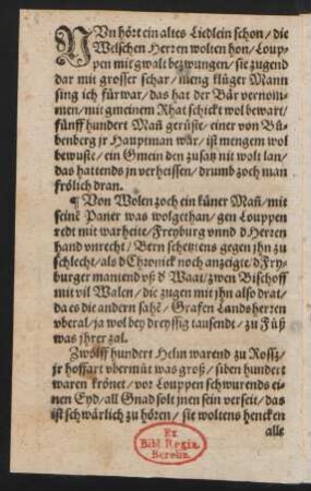Nvn hört ein altes Liedlein schon/ die || Welschen Herren wolten hon/
