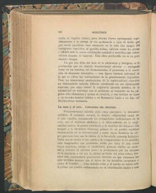 La raza y el arte. Literatura sin retornos.