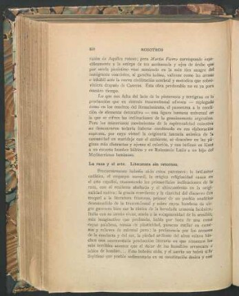 La raza y el arte. Literatura sin retornos.