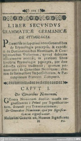 Liber Secundus Grammaticae Germanicae De Etymologia