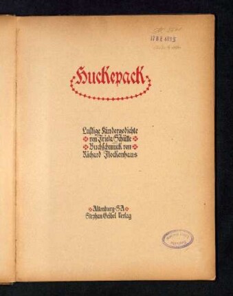 Huckepack : lustige Kindergedichte