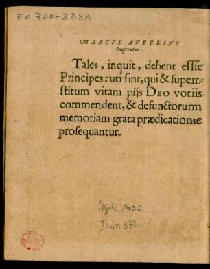 Marcus Aurelius Imperator:
