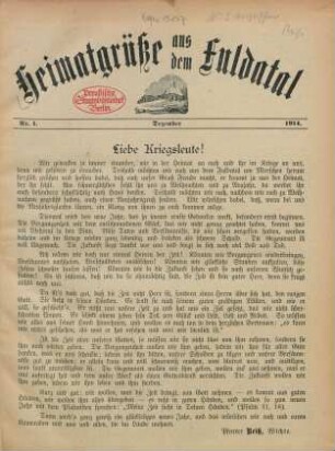 1.1914: Heimatgrüße aus dem Fuldatal
