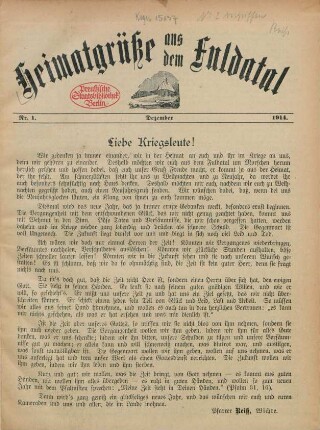 1.1914: Heimatgrüße aus dem Fuldatal