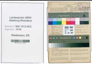 Entnazifizierung Elli Wiedemann , geb. 03.02.1901 (Haendlerin)