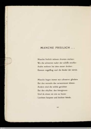 Manche freilich ...