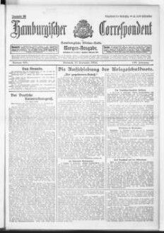 Hamburgischer Correspondent und Hamburgische Börsen-Halle : ältestes Hamburger Handels- u. Börsenbl. ; bedeutendste u. größte Schiffahrts-Zeitung Deutschlands, Morgenausgabe