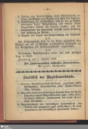 Statistik der Bezirksverbände