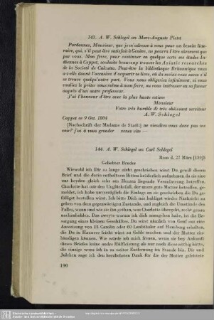 August Wilhelm von Schlegel an Johann Carl Fürchtegott Schlegel, Rom, 27.03.1805