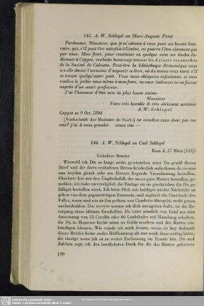 August Wilhelm von Schlegel an Johann Carl Fürchtegott Schlegel, Rom, 27.03.1805