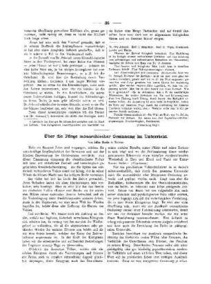 Über die Pflege monarchischer Gesinnung im Unterricht