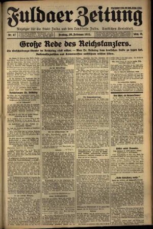 Ausgabe vom Freitag, den 26. Februar 1932.