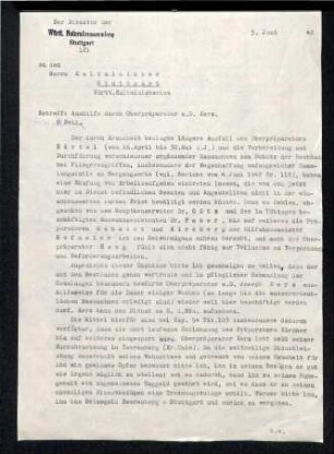 Bitte um Gewährung um übergangsweise Beschäftigung von Joseph Kerz (im Ruhestand)