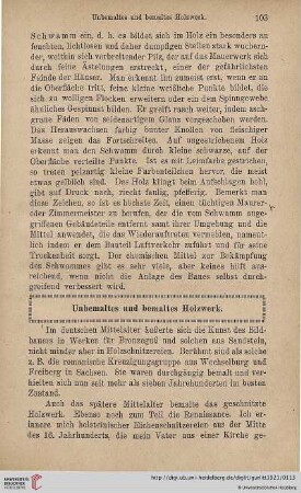 Unbemaltes und bemaltes Holzwerk