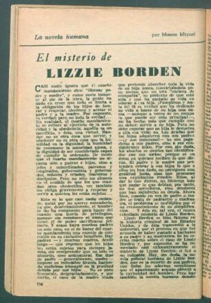 El misterio de Lizzie Borden : La novela humana