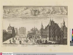 Suecia Antiqua et Hodierna; Illustriss. et Exellentiss: Comitis Dni MAGNI GABRIELIS DE LA GARDIE Magni Cancellarij Palatium Holmense qua parte Templum S.ti lacobi spectat.