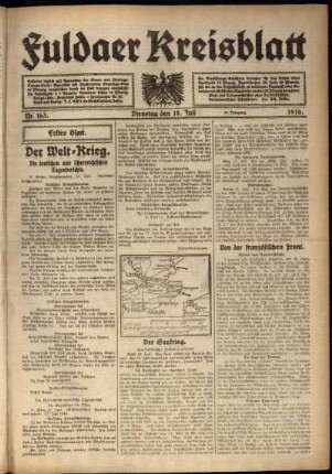 Erste Ausgabe vom Dienstag, den 18. Juli 1916.