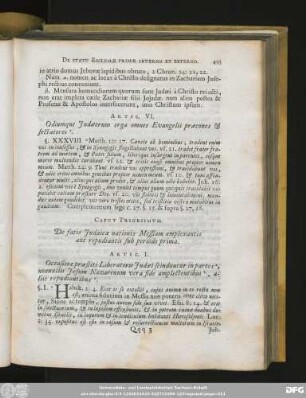 Caput Trigesimum. De fatis Iudaicae nationis Messiam amplexantis aut repudiantis sub periodo prima.