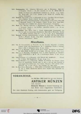Miscellanea (Nr. 2019-2024)