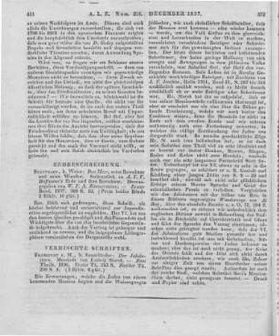 Vollmer, C. G. W.: Das Meer, seine Bewohner und seine Wunder. Seitenstück zu K. F. V. Hoffmann's Erde u. ihre Bewohner. Bd. 1. Stuttgart: Weise 1837